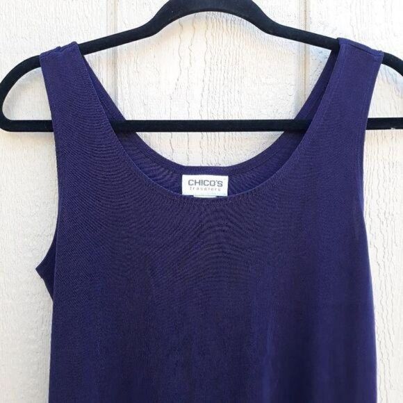 Chico's Travelers Contemporary Tank Mesmerize Top Packable Purple Stretch Sz 1 - Picture 4 of 9